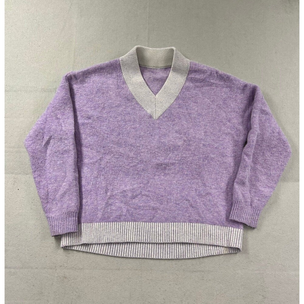 Lululemon Alpaca Women's Purple V-Neck Sweater Medium Purple